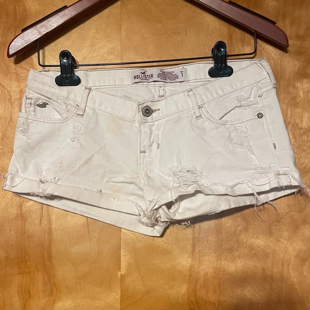Vintage Hollister White Denim Shorts 1